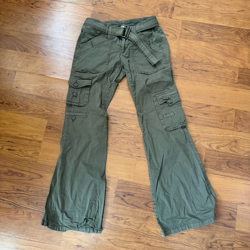 Green Cargo Pants with Belt